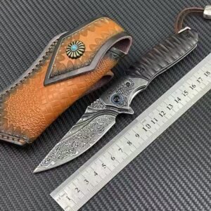 The Black Scorpion Of The Desire For Fire Is Broken By The Great Damascus Folding Knife