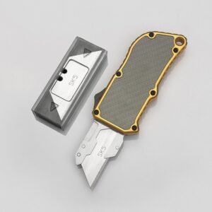OTF Box Cutter Carbon Fiber Utility Knife Equipped With 5 Blades