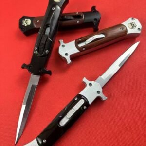 AKC 9-inch Straight-jump Skull Handle Single-edge OTF Knife