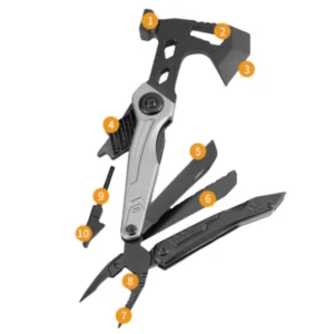 Multifunctional survival axe pliers folding knife pliers hammer with flint multi-purpose tool portable life-saving axe---BLUE