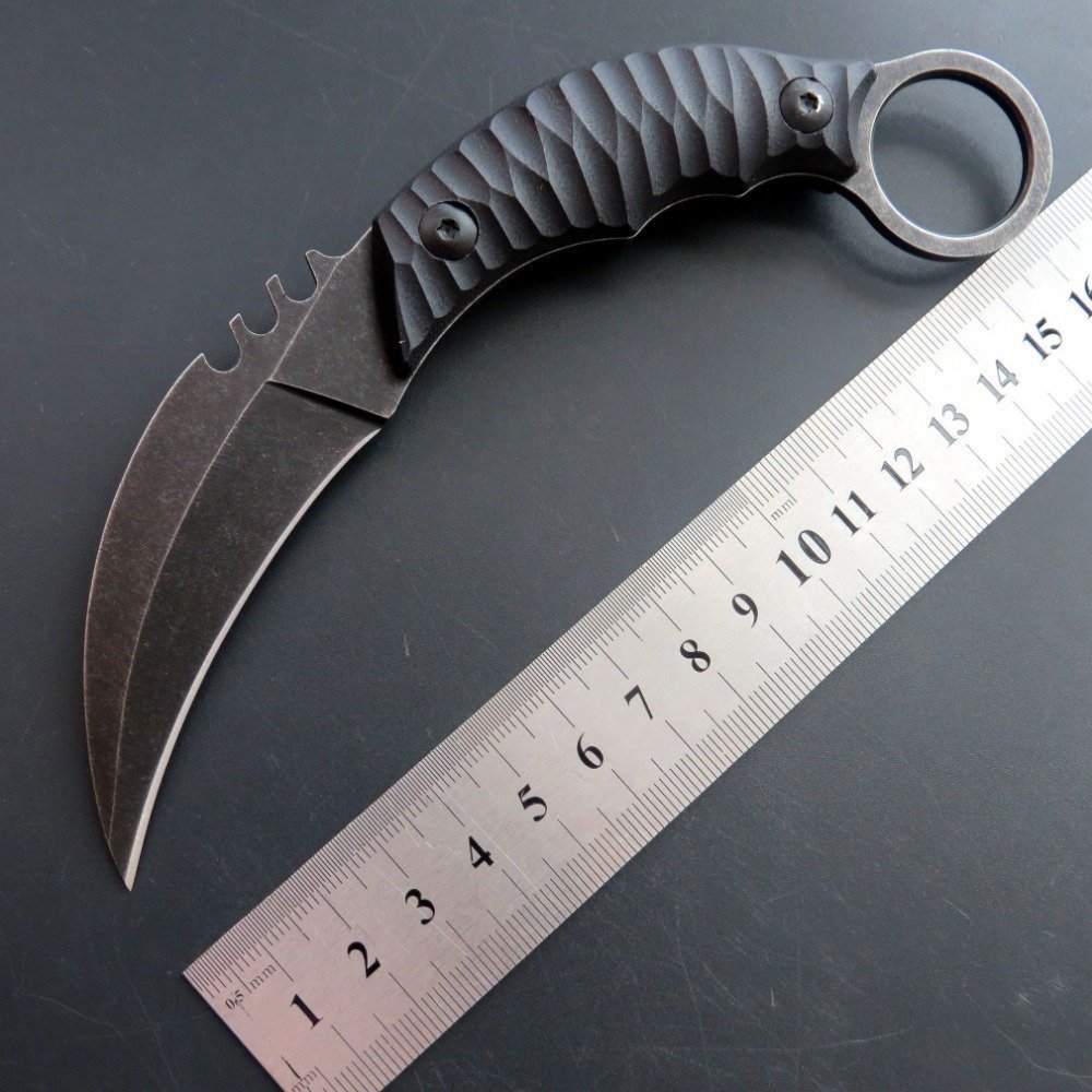 10619207922_785692528.jpg Karambit Knife G10 Handle Claw Knife With Kydex Sheath Handheld Edc Knife-Black