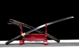 Ghost Handmade Hammered Black Samurai Fixed Blade Knife