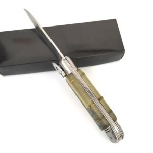 AKC 8-Inch Abalone-Handle Lever Side-Opening Knife
