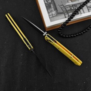 Butterfly 535 Yellow Stem Fold Folding Knife