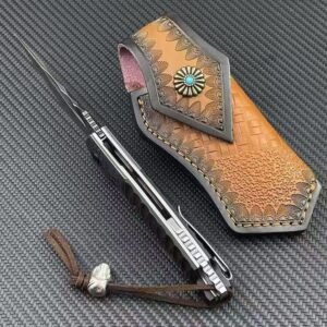 The Black Scorpion Of The Desire For Fire Is Broken By The Great Damascus Folding Knife