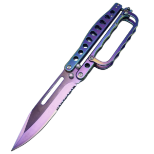 butterfly trench knife-4 colors folding Balisong with knuckle guard