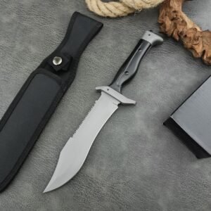 Jungle Wolf Foreign Trade Edition Black Titanium Fixed Blade Knife