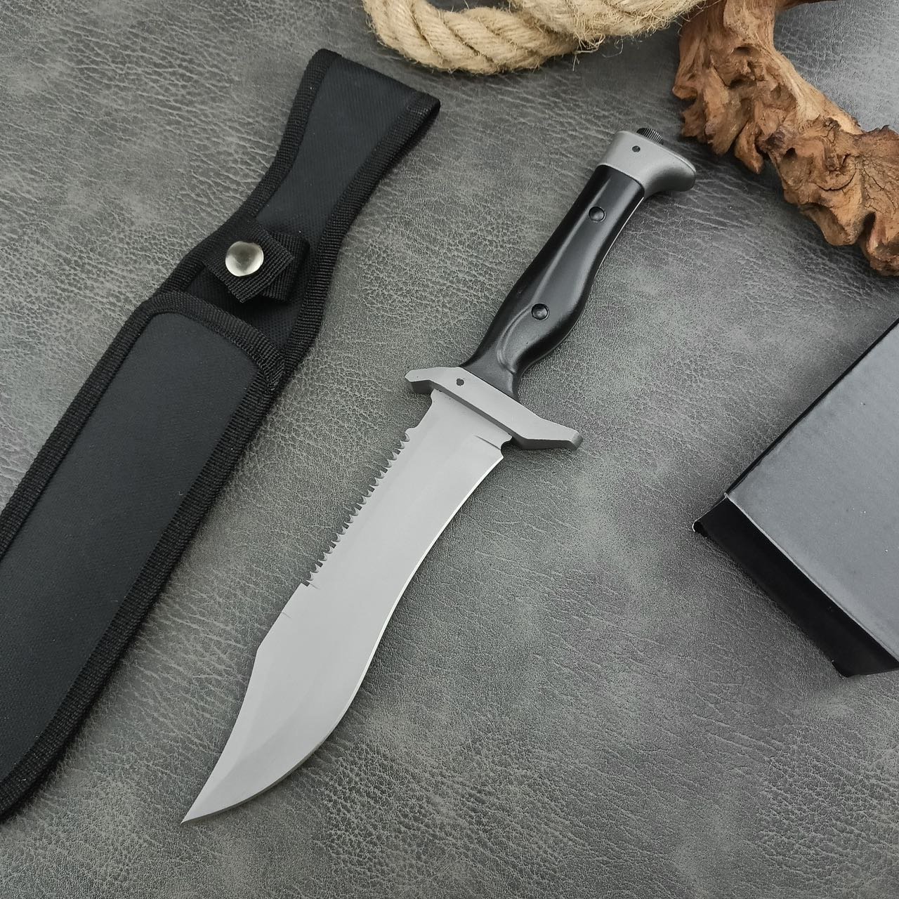 1e040417-5664-4762-8195-506fb5d58193.jpeg Jungle Wolf Foreign Trade Edition Black Titanium Fixed Blade Knife