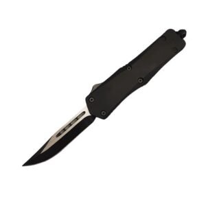 4 Inch OTF Automatic Knife – Black Handle Straight Edge