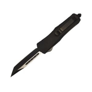 4 Inch OTF Automatic Knife – Black Handle Straight Edge