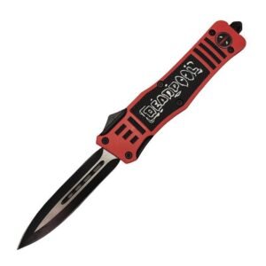 Red & Black Dual Action OTF Knife