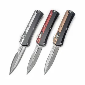 Damascus OTF knife