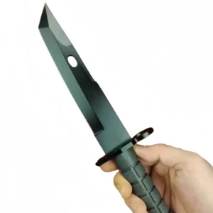 High-quality fixed blade bayonet, detachable, black.