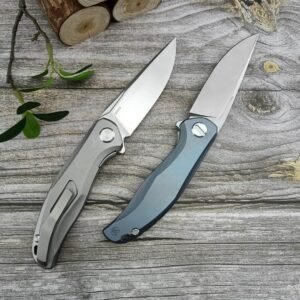 Bear Head Star Titanium Alloy Handle Folding Knife