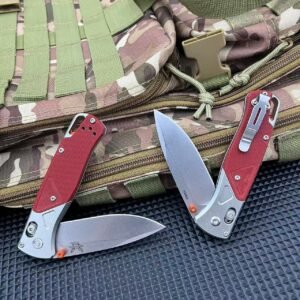 Butterfly 535-9 Red And White G10 Handle Folding Knife