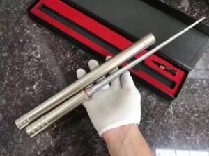 56 Triangular Silver Fixed Blade Knife