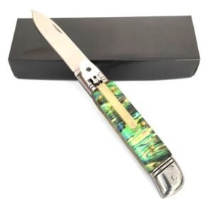 AKC 8-Inch Abalone-Handle Lever Side-Opening Knife