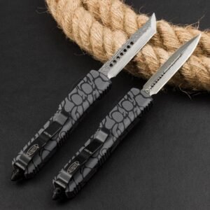 Microtech UT Co-branded Blackwater Damascus OTF Knife