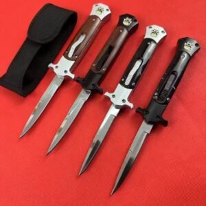 AKC 9-inch Straight-jump Skull Handle Single-edge OTF Knife