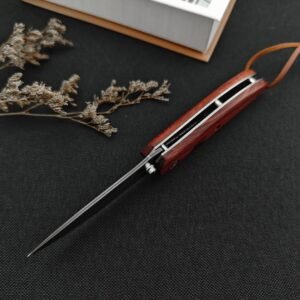 The Red Sparrow Damascus Is Small And The Small Is Broken Folding Knife
