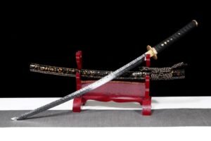 Ghost Handmade Hammered Black Samurai Fixed Blade Knife