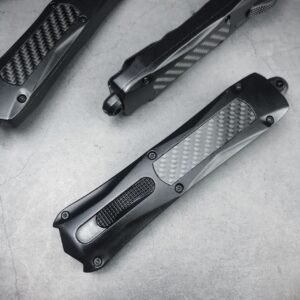 (F396) Butterfly 3300 Straight Blue Titanium Twin Peaks OTF Knife