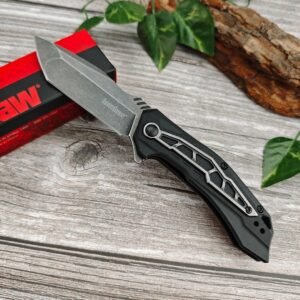 Kashow 1376 Off Black Stone Wash Folding Knife