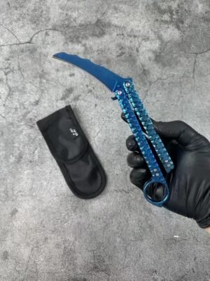 Balisong Karambit Eagle Claw Variation Fling Knife Color Titanium Edition