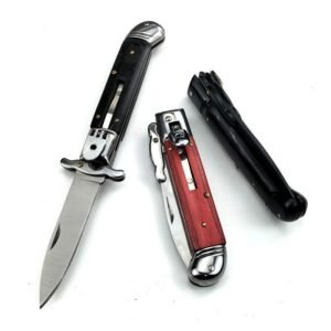 AKC 9-inch Flip-top Hand Guards With Curved Tail Side-Opening Switchblade