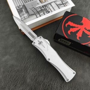 Zinc Handle Microtech Hera Goddess White Handle Double Edge OTF Knife
