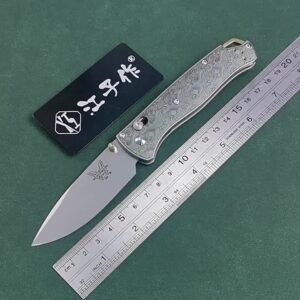 Butterfly 535 M390 Stone Wash Blade Titanium Laser Shank SF