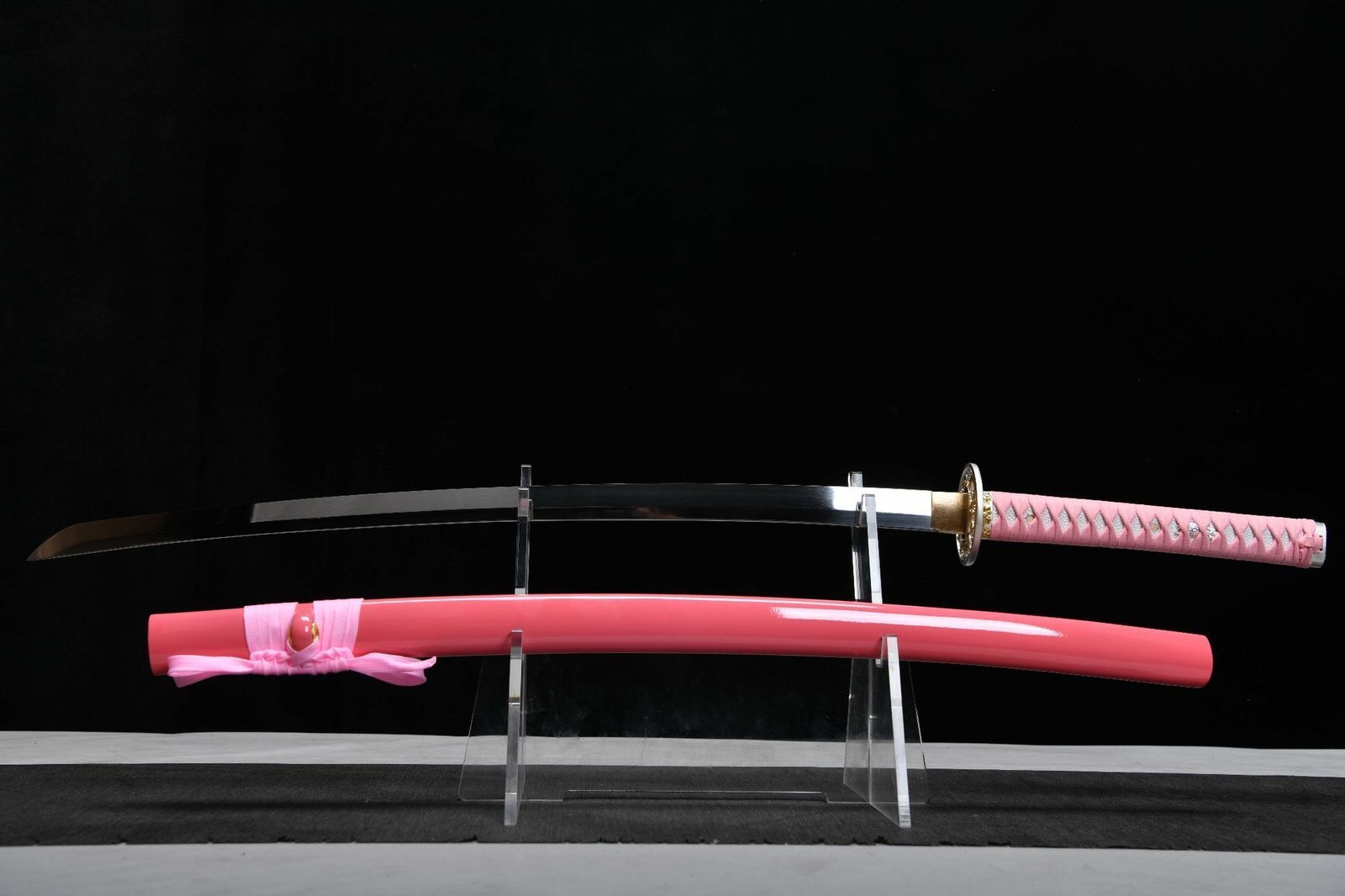 45247d8c-e901-435e-a6de-24384d410c66.jpeg Pink Mirrored Samurai Fierce Dragon 26-inch Fixed Blade Knife