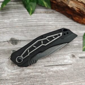 Kashow 1376 Off Black Stone Wash Folding Knife
