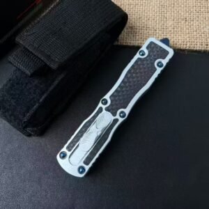 Microtech Dirac Damascus Carbon-Fiber Handle OTF Knife