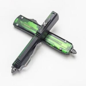 Microtech Clear UT Green-Handle OTF Knife