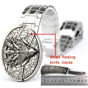 Metal stainless steel personalized men's belt buckle knife