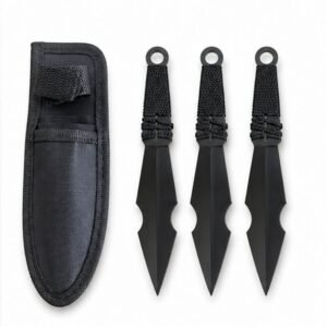 Lot de couteaux de lancer d'entraînement YF069 – 3 pièces, Noir