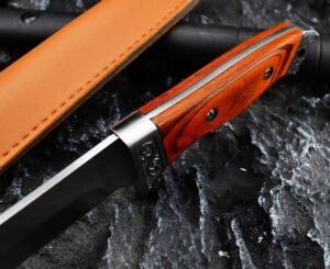Extended Version Of The Colored Wood Back Fixed Blade Knife