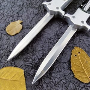 AKC 9-inch Vertical Jump Skull Handle Double-edged OTF Knife