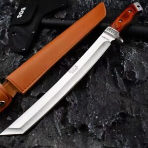Extended Version Of The Colored Wood Back Fixed Blade Knife