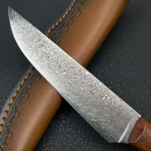 Damascus Fruit Knife with Red Sandalwood Handle