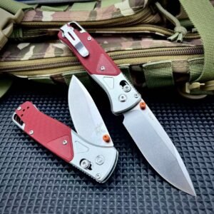 Butterfly 535-9 Red And White G10 Handle Folding Knife