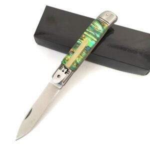 AKC 8-Inch Abalone-Handle Lever Side-Opening Knife