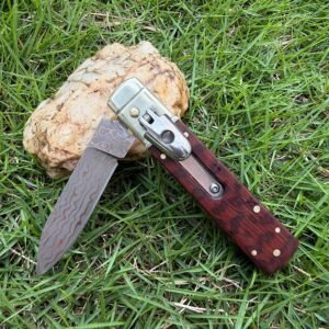 AKC Classic Round-Handle Copper-Inlay Damascus Side-Opening Knife
