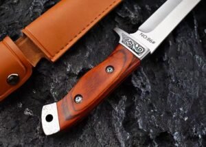 Extended Version Of The Colored Wood Back Fixed Blade Knife