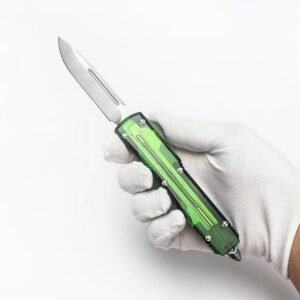Microtech Clear UT Green-Handle OTF Knife