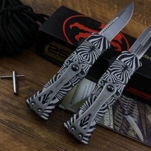 Microtech Hera Goddess Floral Pattern OTF Knife