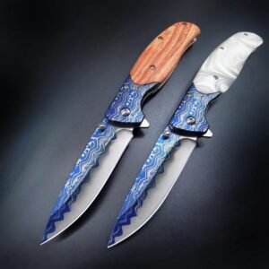 Small Folds Of Sea Wave Patterns Folding Knife