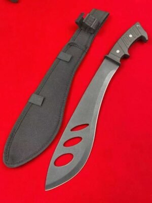 Three-Eye Kukri Knife with Rubber Handle