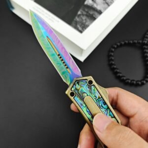 Colored Titanium Baobei Scarab Double-edged OTF OTF Knife